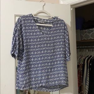 Ellie Kai short sleeve silk blouse